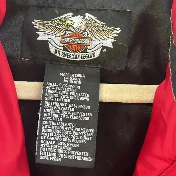 [S/M]Harley  Davidson Cropped Red Puffer Jacket - Picture 5 of 9